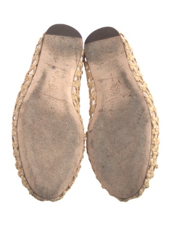 Loeffler Randall Straw Bow Accents Ballet Flats