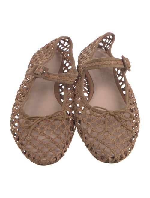 Loeffler Randall Raffia Bow Accents Mary Jane Flats
