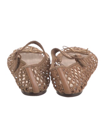 Loeffler Randall Raffia Bow Accents Mary Jane Flats