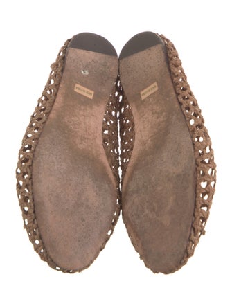 Loeffler Randall Raffia Bow Accents Mary Jane Flats