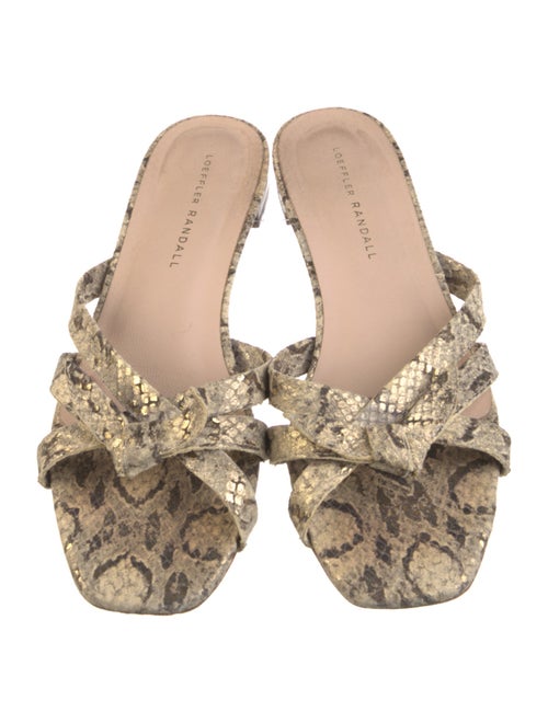 Loeffler Randall Leather Animal Print Slides