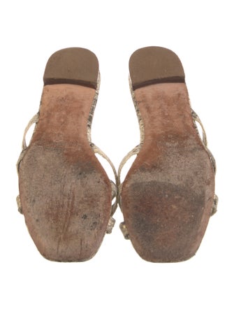 Loeffler Randall Leather Animal Print Slides