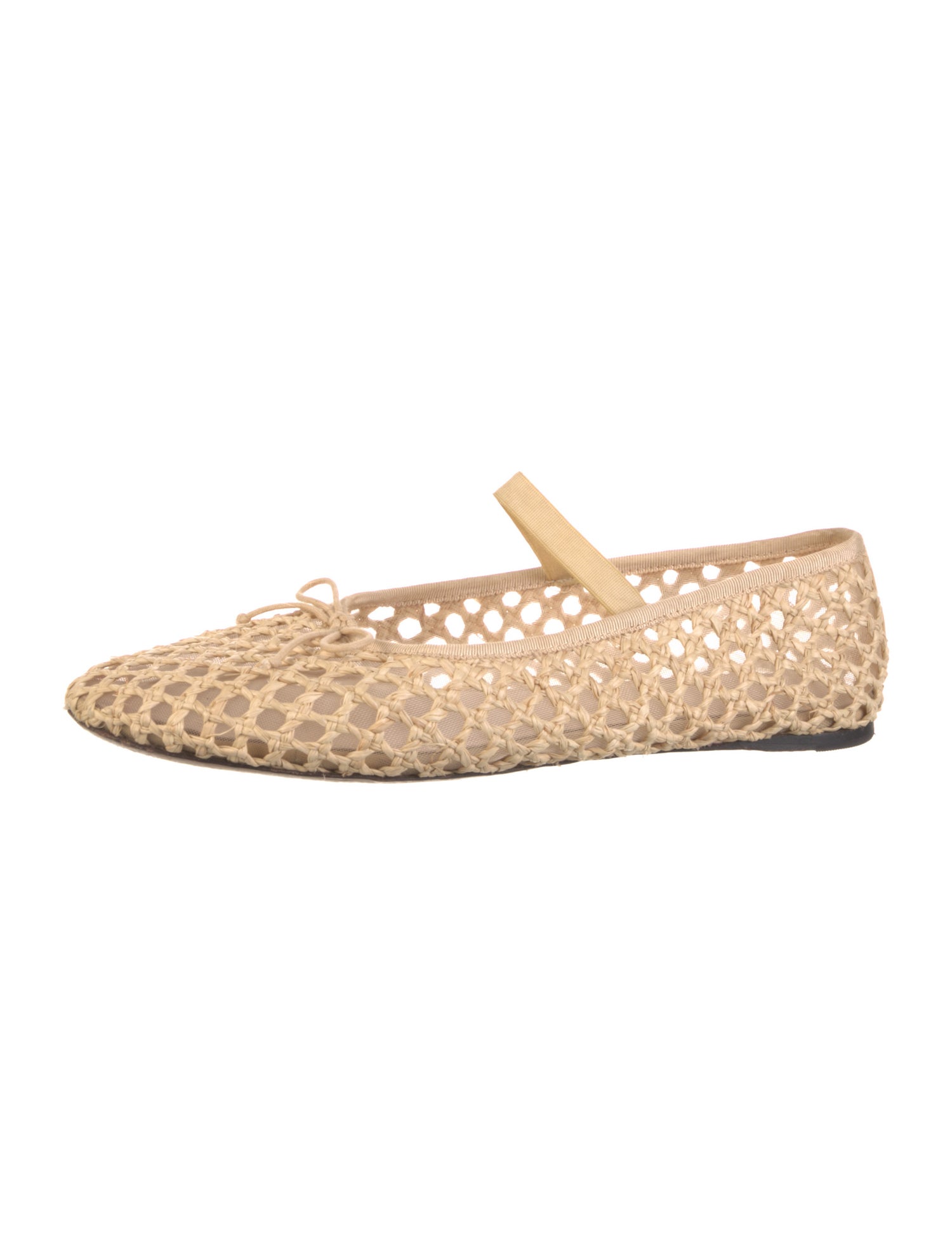 Loeffler Randall Raffia Bow Accents Mary Jane Flats