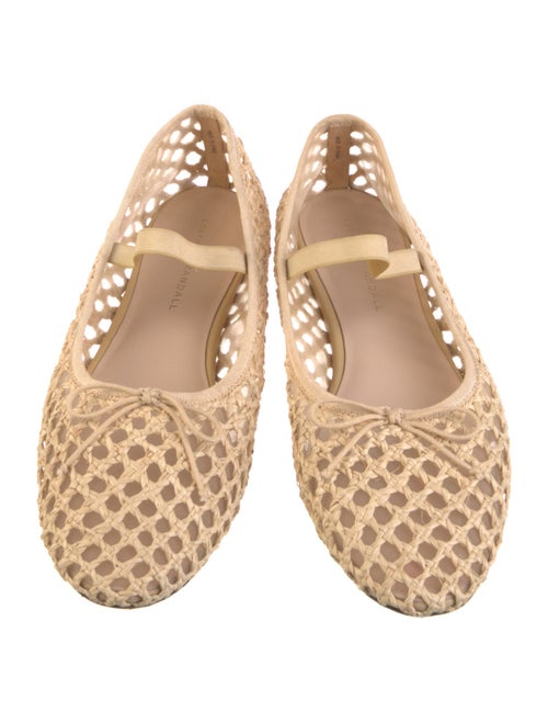 Loeffler Randall Raffia Bow Accents Mary Jane Flats