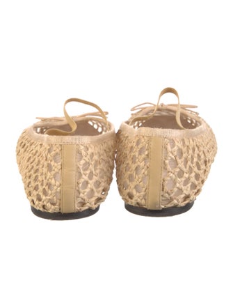 Loeffler Randall Raffia Bow Accents Mary Jane Flats