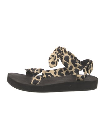 Loeffler Randall Animal Print Bow Accents Sandals