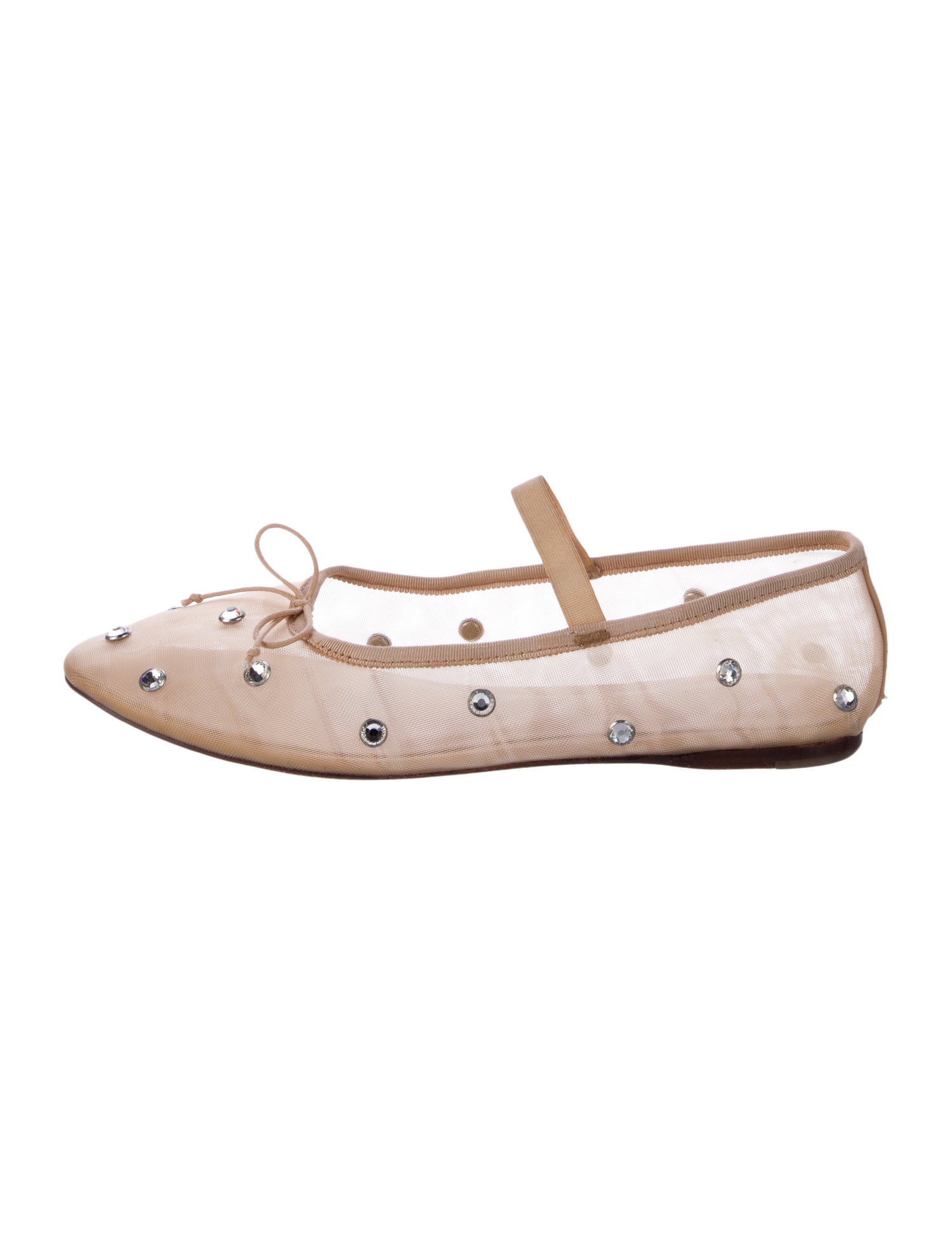 Loeffler Randall Mesh Crystal Embellishments Ballet Flats
