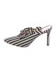Loeffler Randall Striped Ruffle Embellishment Mules