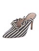 Loeffler Randall Striped Ruffle Embellishment Mules