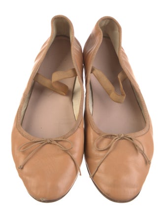 Loeffler Randall Leather Bow Accents Mary Jane Flats