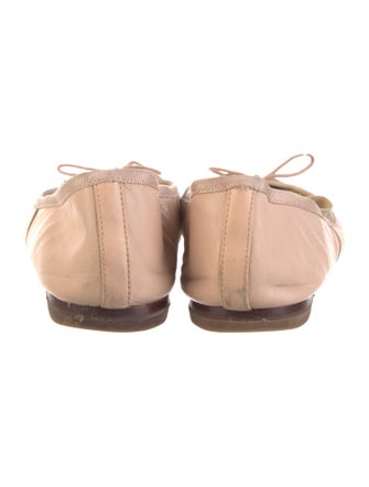 Loeffler Randall Leather Bow Accents Ballet Flats