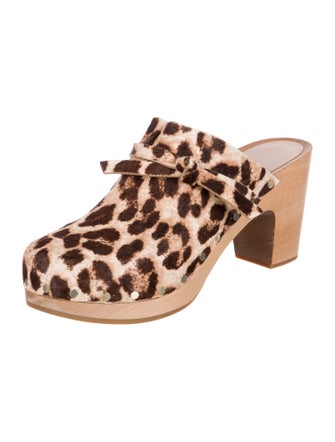 Loeffler Randall Ponyhair Animal Print Mules