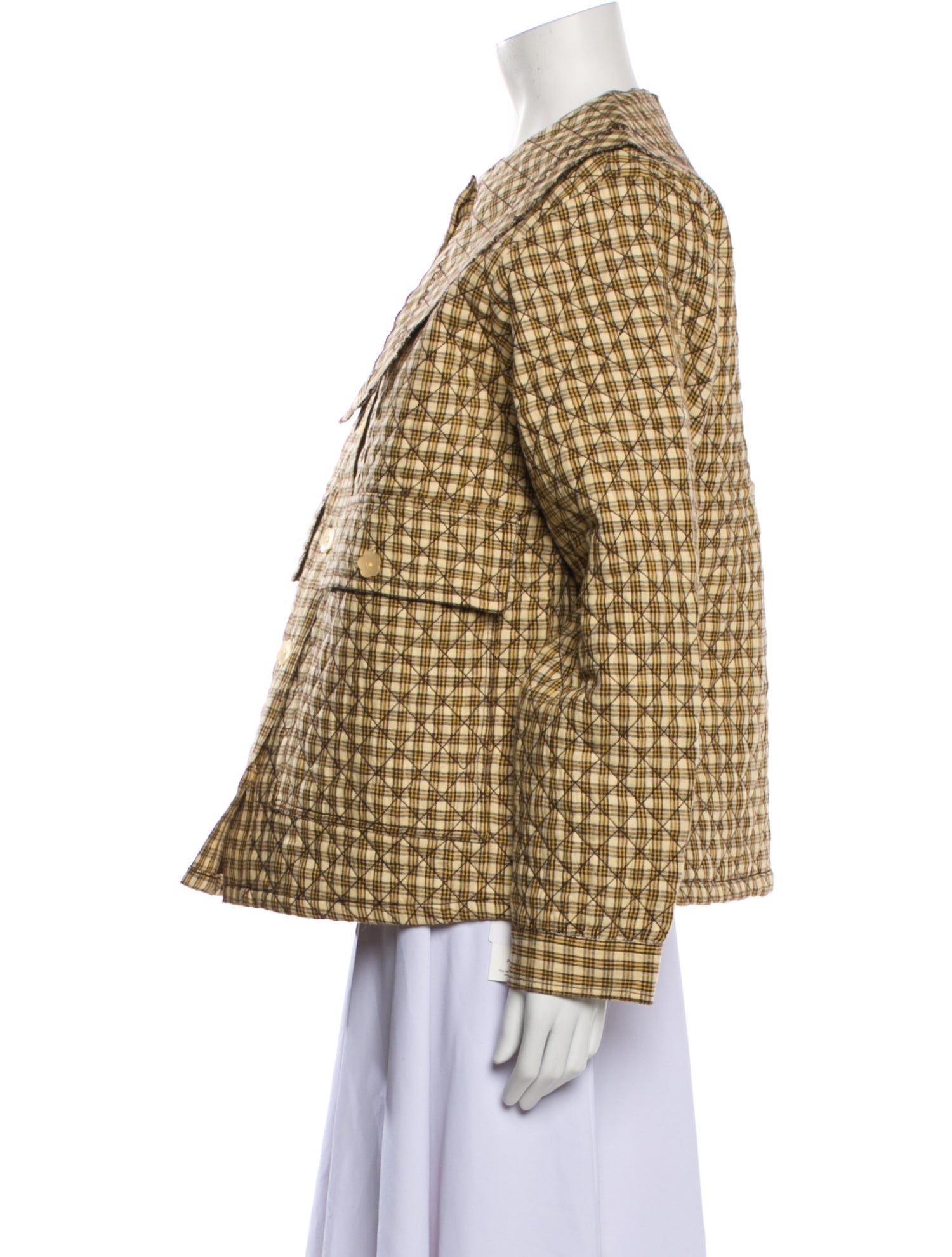 Loeffler Randall Linen Plaid Print Blazer w/ Tags