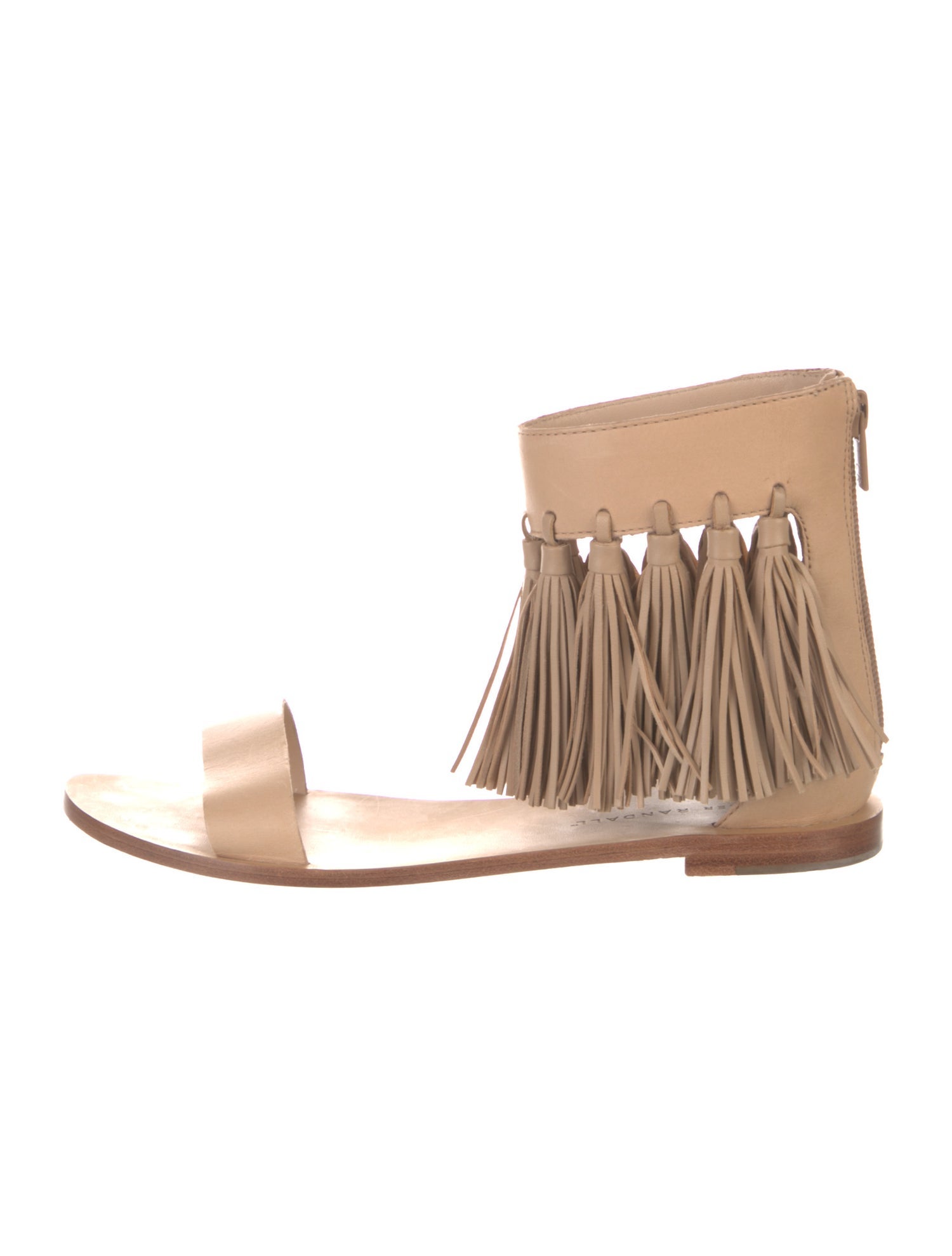 Loeffler Randall Leather Fringe Trim Accent Slingback Sandals