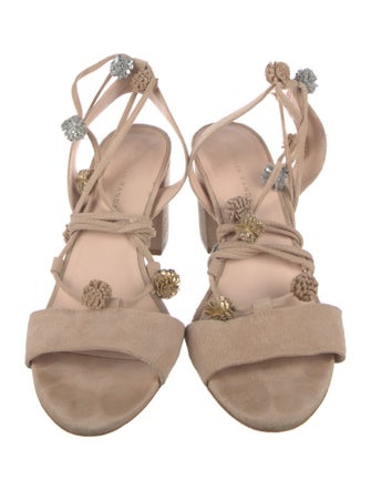 Loeffler Randall Suede Animal Print Sandals