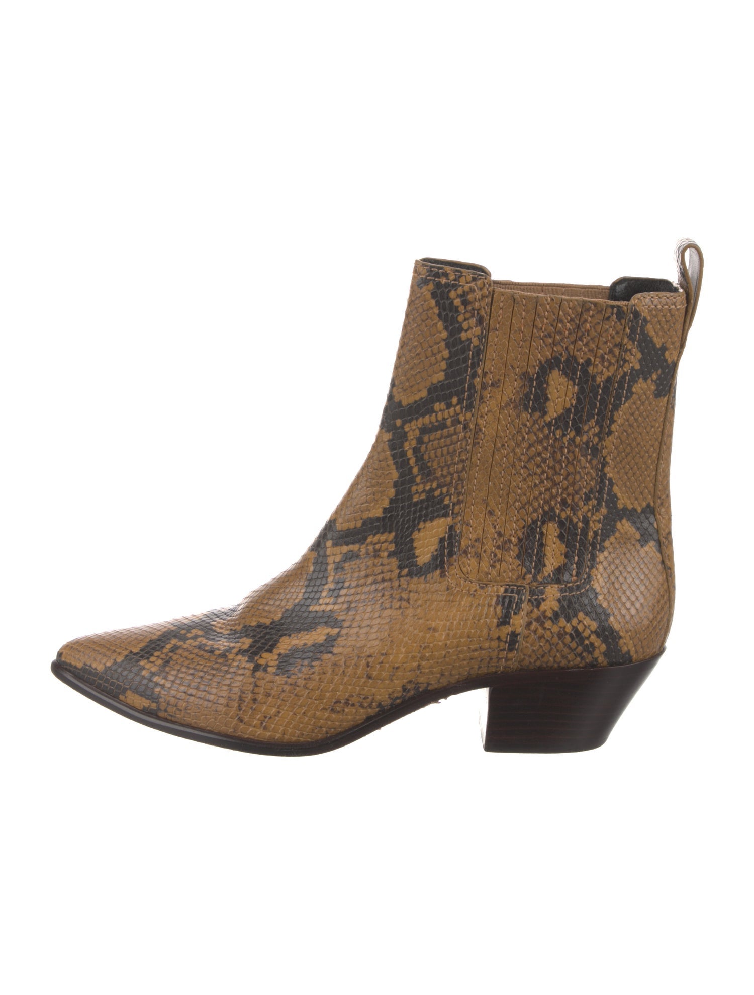 Loeffler Randall Snakeskin Animal Print Chelsea Boots