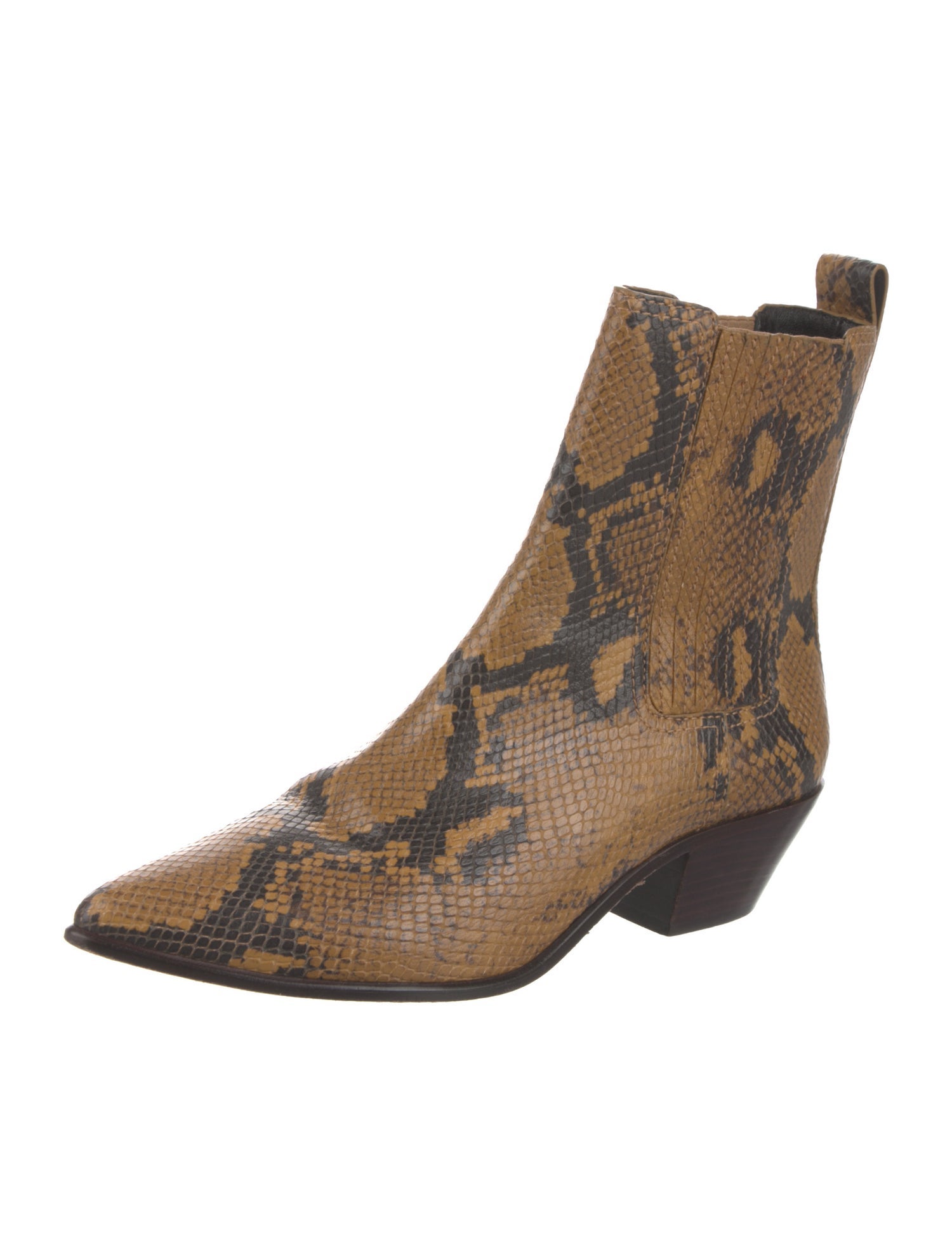 Loeffler Randall Snakeskin Animal Print Chelsea Boots
