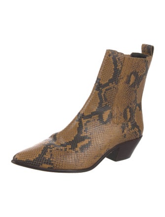Loeffler Randall Snakeskin Animal Print Chelsea Boots
