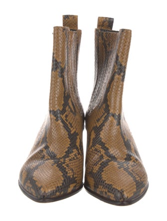 Loeffler Randall Snakeskin Animal Print Chelsea Boots