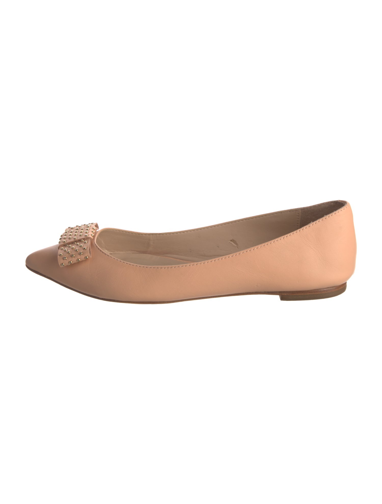 Loeffler Randall Leather Bow Accents Ballet Flats