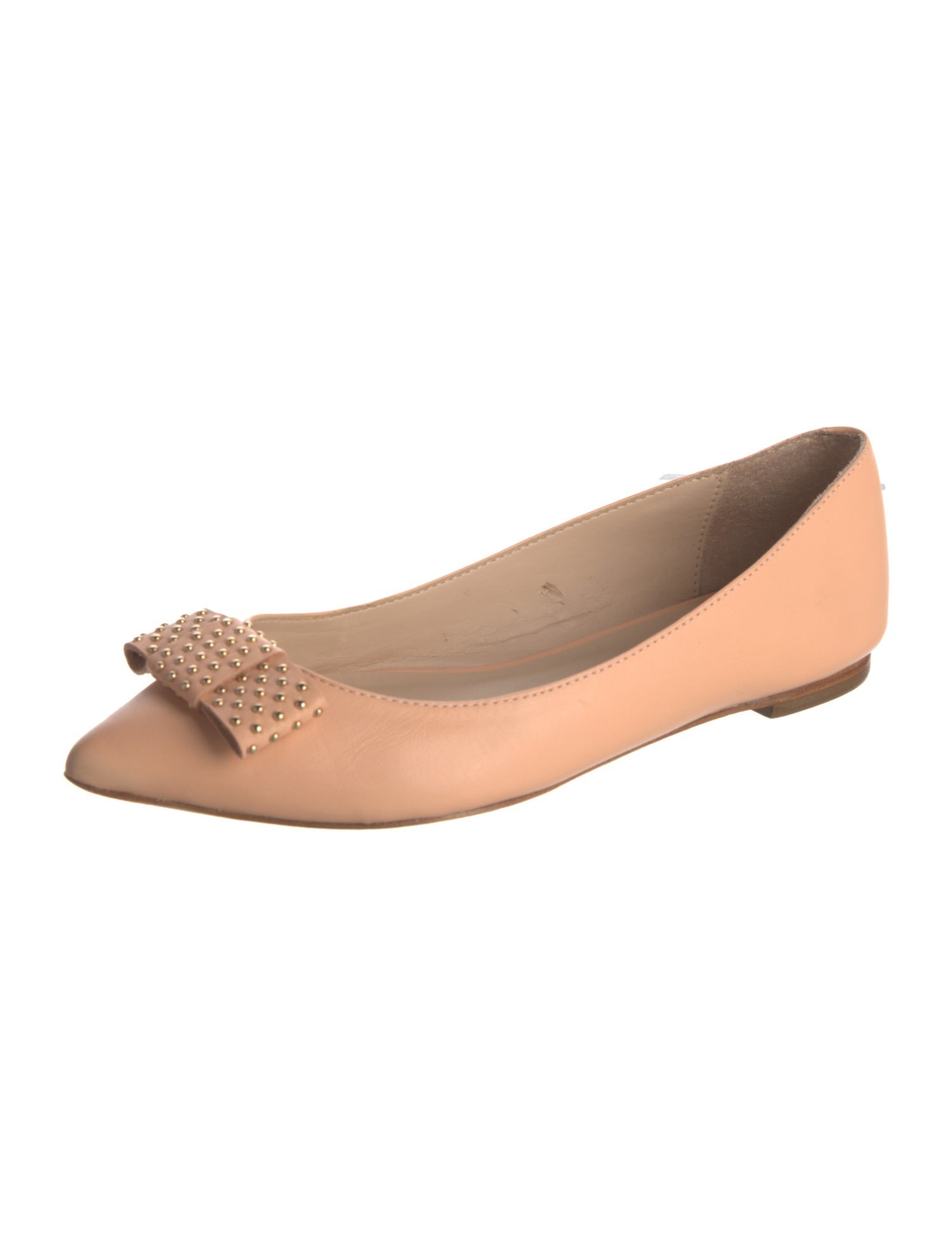 Loeffler Randall Leather Bow Accents Ballet Flats