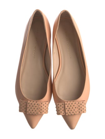 Loeffler Randall Leather Bow Accents Ballet Flats