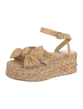 Loeffler Randall Raffia Bow Accents Espadrilles