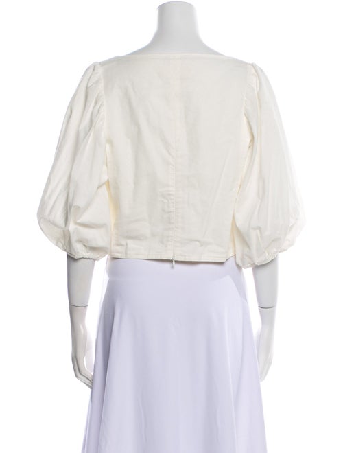 Loeffler Randall V-Neck Three-Quarter Sleeve Crop Top