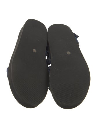 Loeffler Randall Denim Colorblock Pattern Slingback Sandals