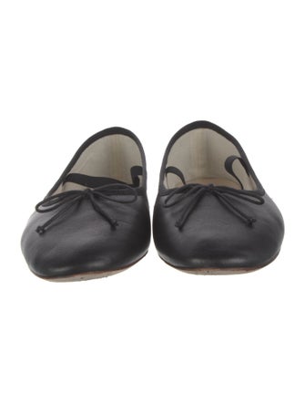 Loeffler Randall Leather Bow Accents Ballet Flats
