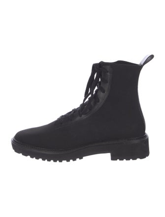 Loeffler Randall Leather Trim Embellishment Combat Boots