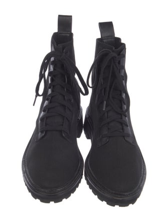 Loeffler Randall Leather Trim Embellishment Combat Boots