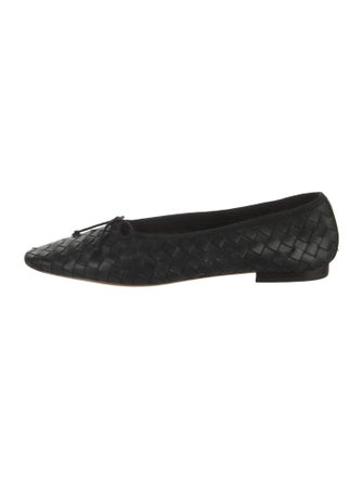 Loeffler Randall Leather Bow Accents Ballet Flats