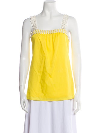Loeffler Randall Square Neckline Sleeveless Blouse