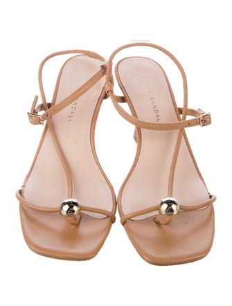 Loeffler Randall Leather T-Strap Sandals