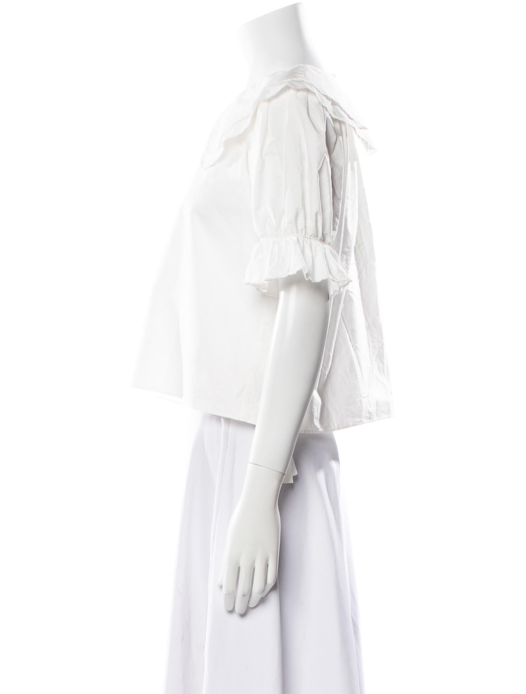 Loeffler Randall Three-Quarter Sleeve Crop Top