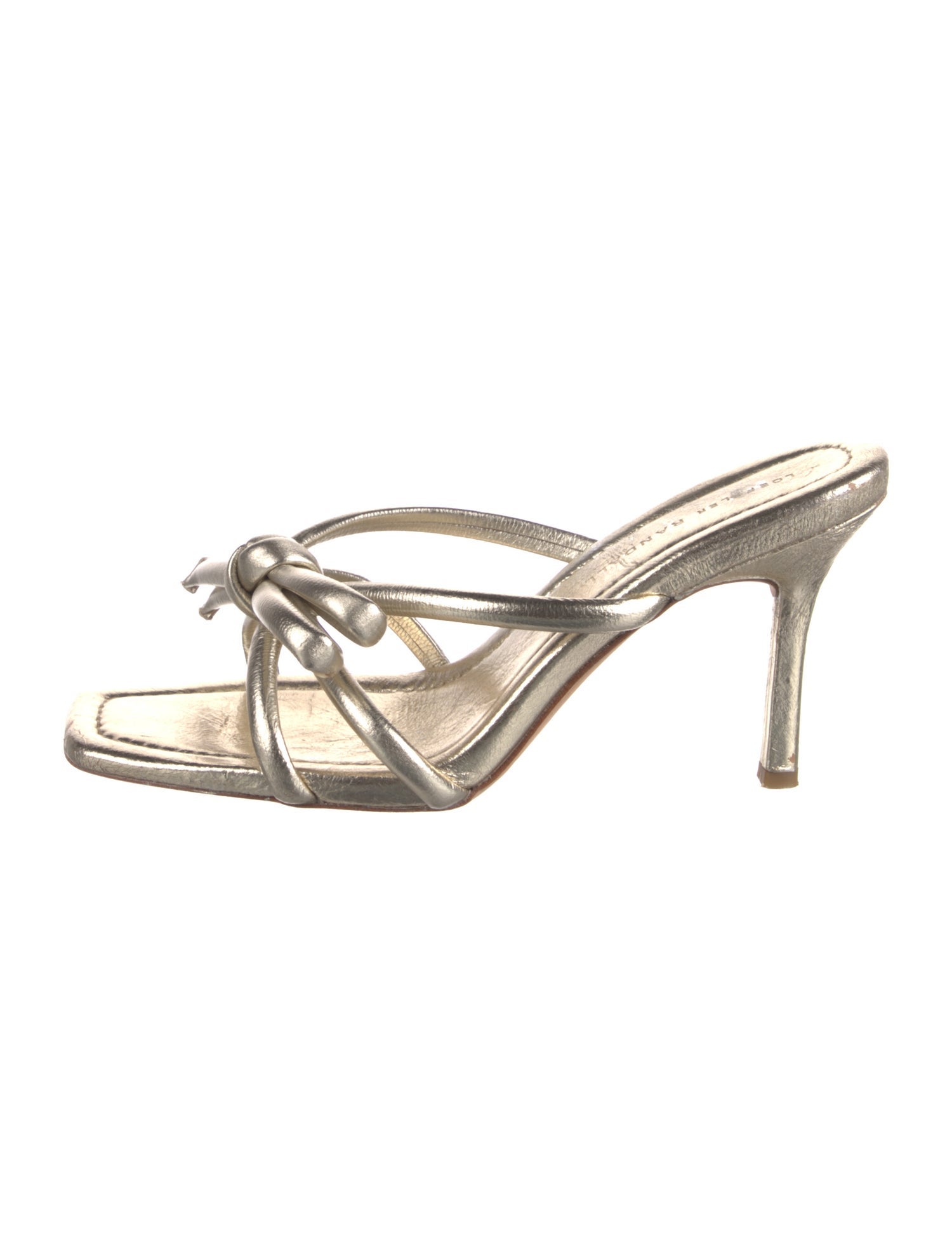 Loeffler Randall Leather Bow Accents Slides