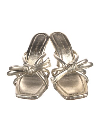 Loeffler Randall Leather Bow Accents Slides