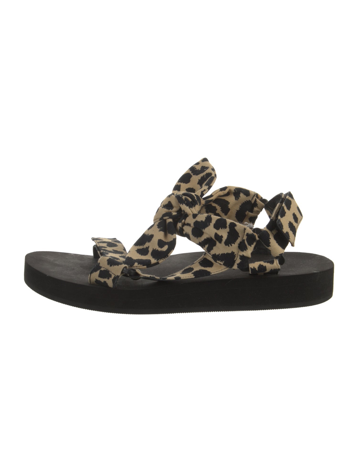 Loeffler Randall Animal Print Bow Accents Slingback Sandals