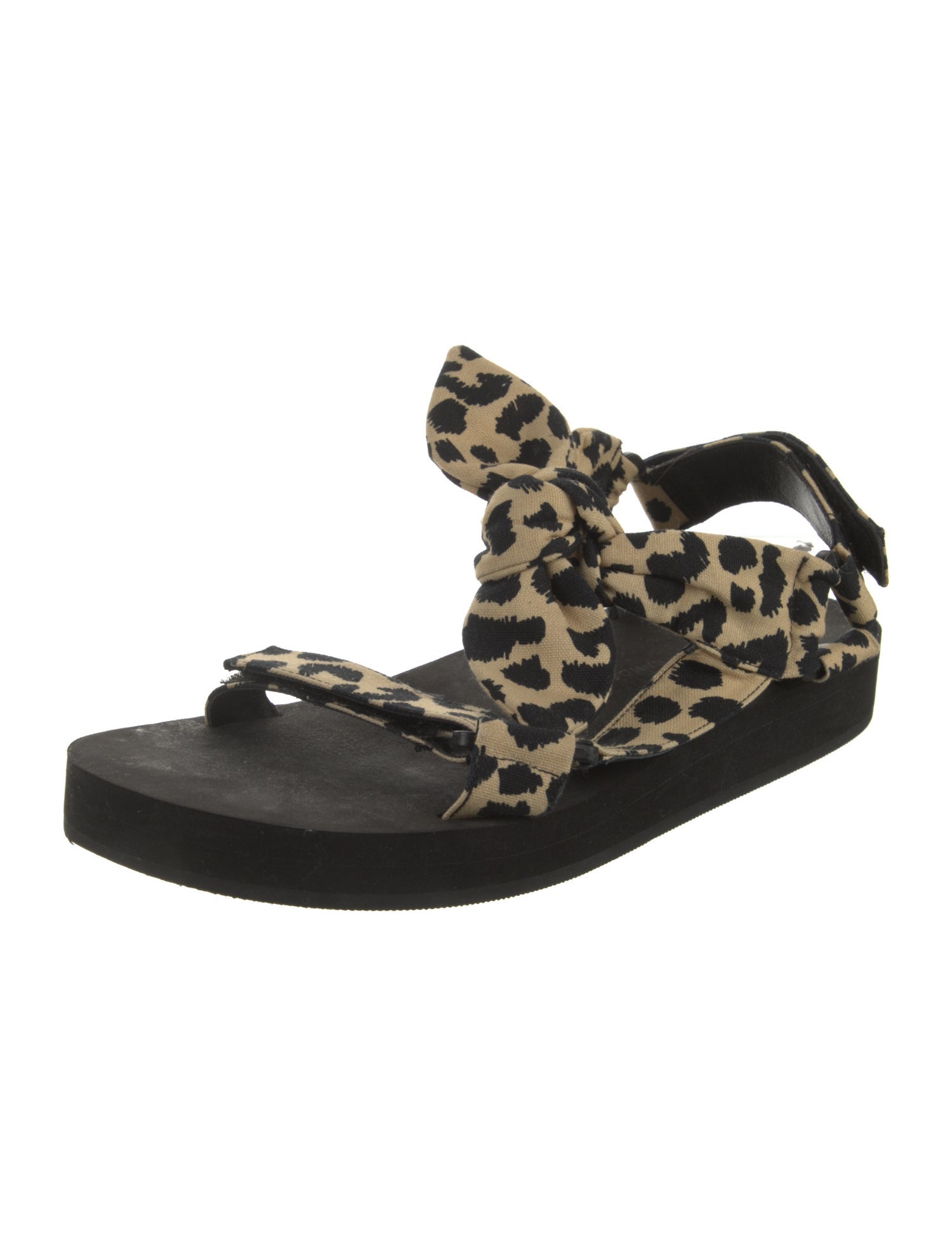 Loeffler Randall Animal Print Bow Accents Slingback Sandals
