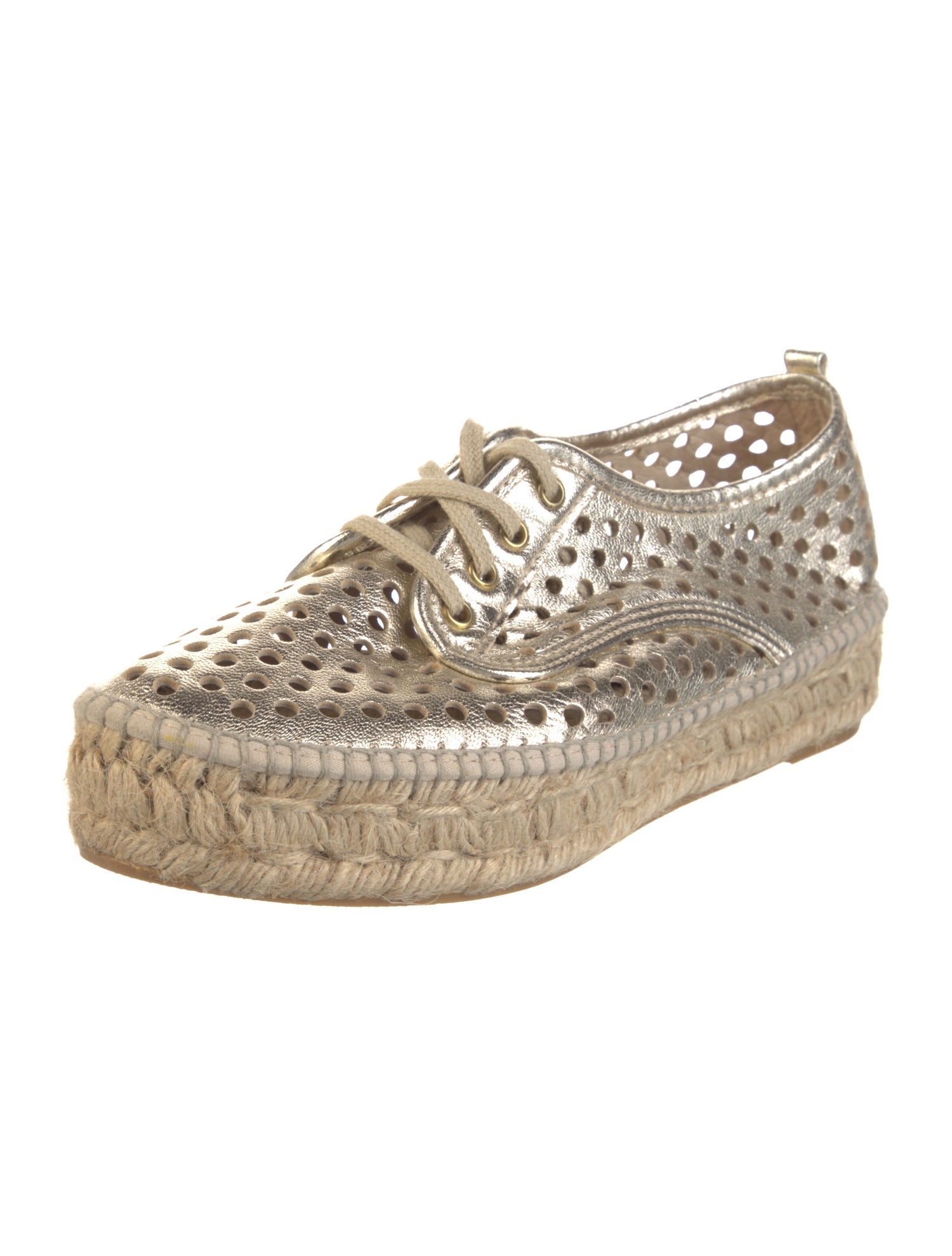 Loeffler Randall Leather Lasercut Accents Espadrilles