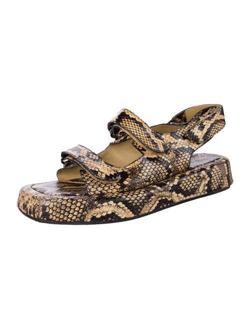 Loeffler Randall Embossed Leather Animal Print Espadrilles