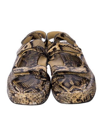 Loeffler Randall Embossed Leather Animal Print Espadrilles