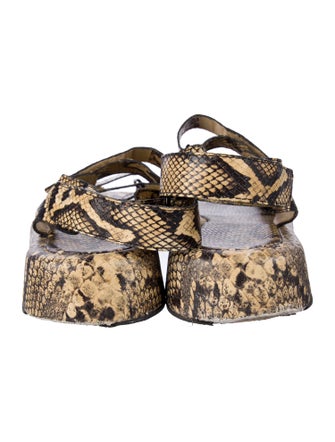 Loeffler Randall Embossed Leather Animal Print Espadrilles