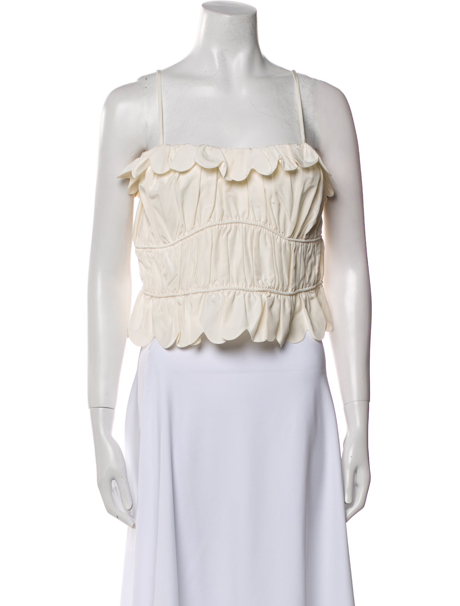 Loeffler Randall Square Neckline Sleeveless Crop Top