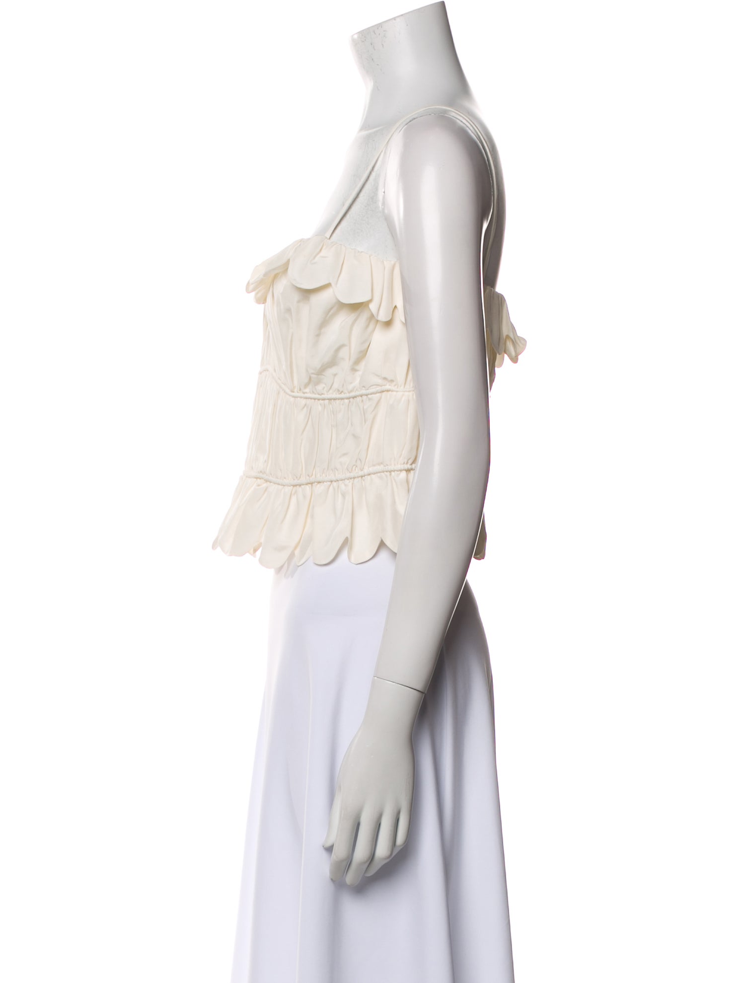 Loeffler Randall Square Neckline Sleeveless Crop Top