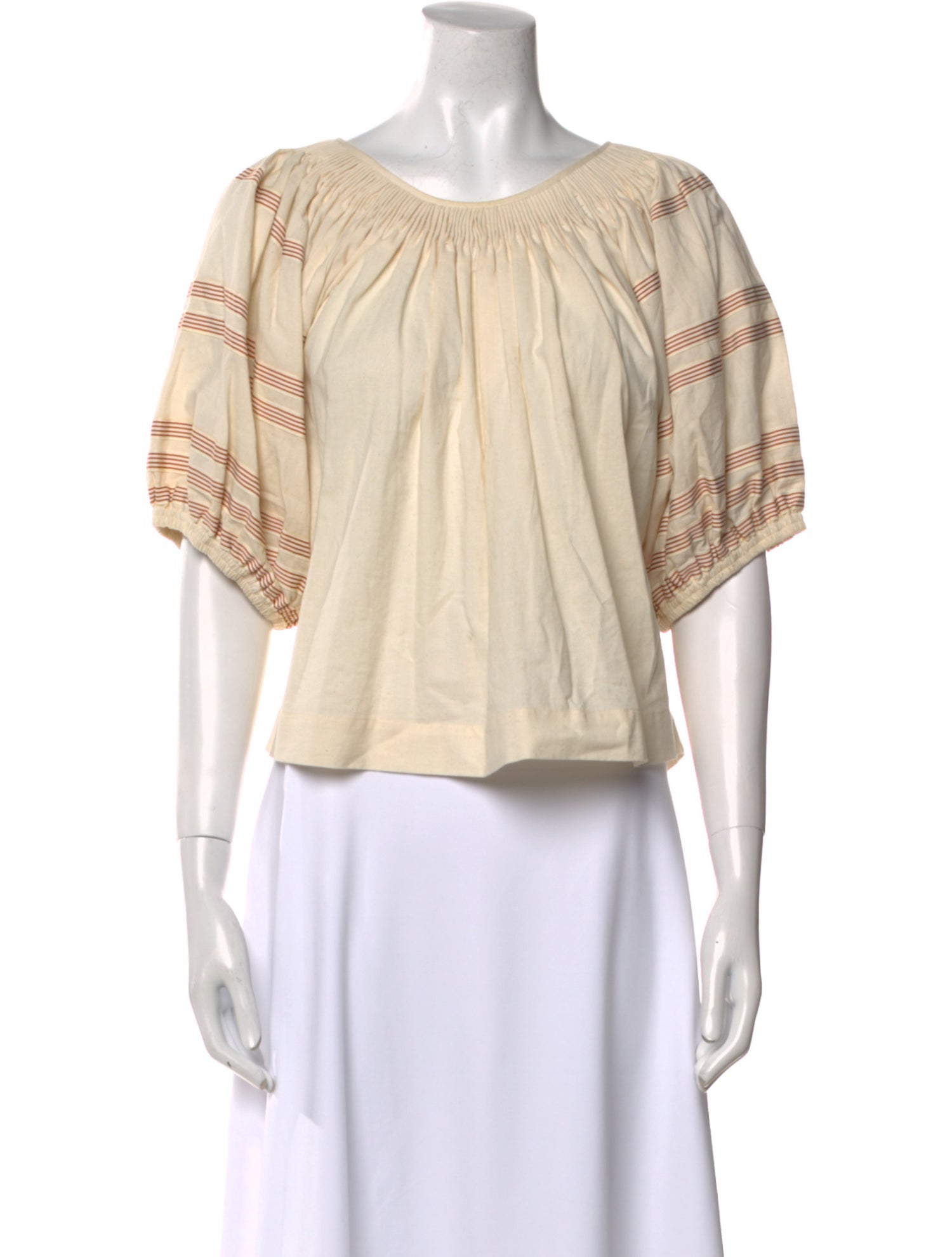 Loeffler Randall Bateau Neckline Short Sleeve Crop Top