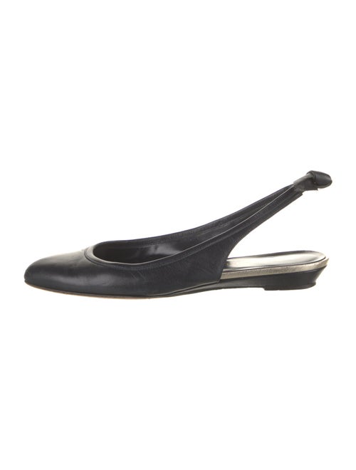 Loeffler Randall Leather Bow Accents Slingback Flats