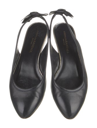 Loeffler Randall Leather Bow Accents Slingback Flats