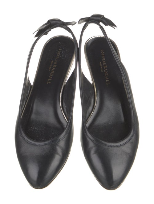 Loeffler Randall Leather Bow Accents Slingback Flats